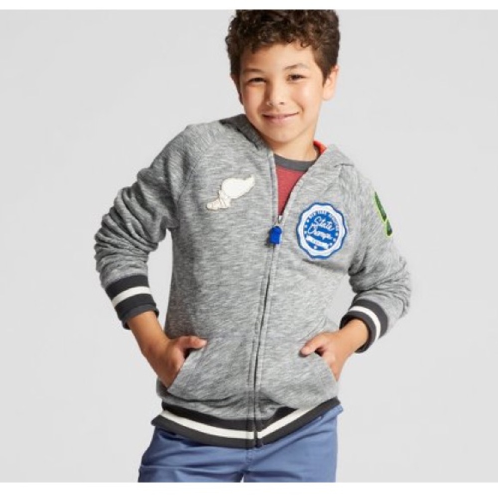 Cat& Jack Boys XL (16) baseball zip up hoodie